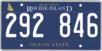 RI license plate 292846