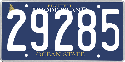 RI license plate 29285