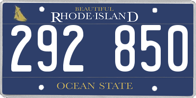 RI license plate 292850