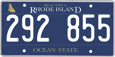 RI license plate 292855