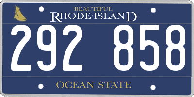 RI license plate 292858