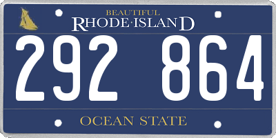 RI license plate 292864