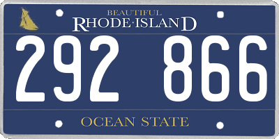 RI license plate 292866