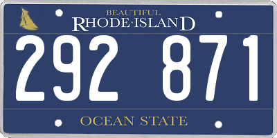 RI license plate 292871