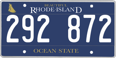 RI license plate 292872