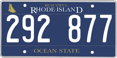 RI license plate 292877