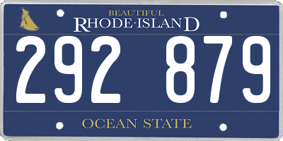 RI license plate 292879