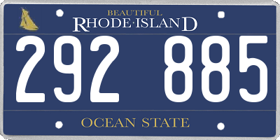 RI license plate 292885