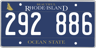 RI license plate 292886