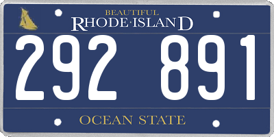 RI license plate 292891
