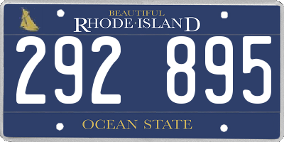 RI license plate 292895