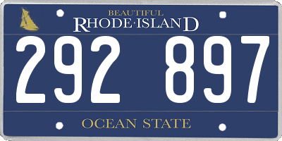 RI license plate 292897