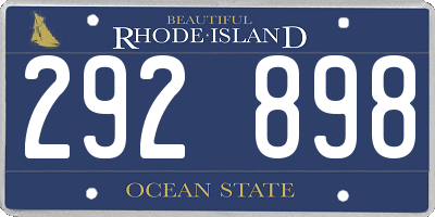 RI license plate 292898