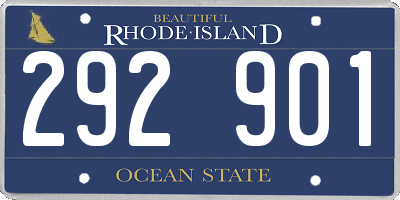 RI license plate 292901