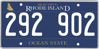 RI license plate 292902