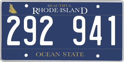 RI license plate 292941