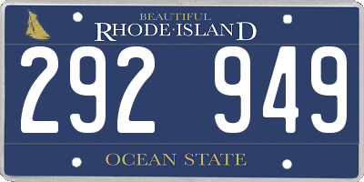 RI license plate 292949