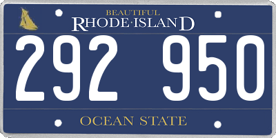 RI license plate 292950