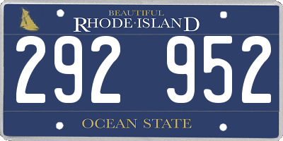 RI license plate 292952