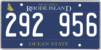 RI license plate 292956