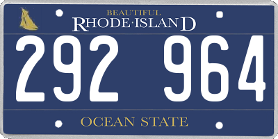 RI license plate 292964