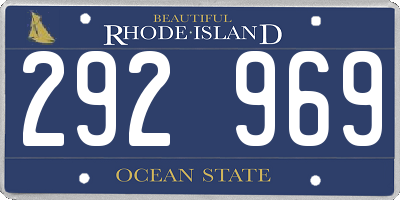 RI license plate 292969