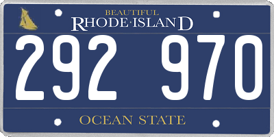 RI license plate 292970