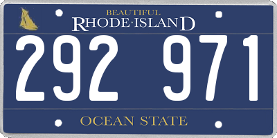 RI license plate 292971