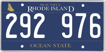 RI license plate 292976