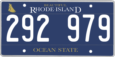RI license plate 292979