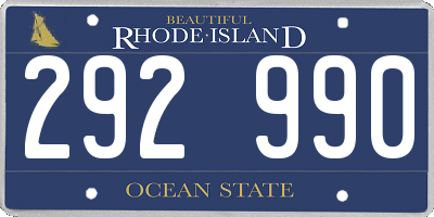 RI license plate 292990