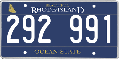 RI license plate 292991