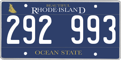 RI license plate 292993
