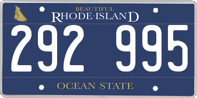 RI license plate 292995
