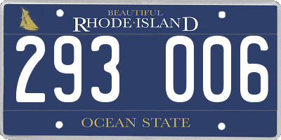 RI license plate 293006