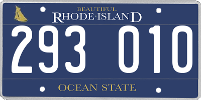 RI license plate 293010