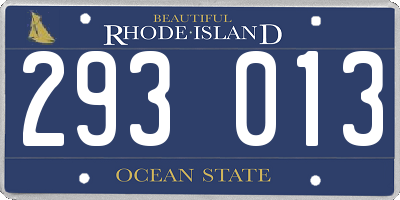 RI license plate 293013
