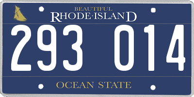 RI license plate 293014