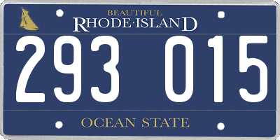 RI license plate 293015