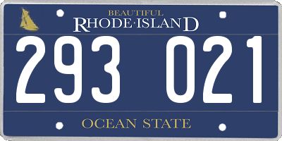 RI license plate 293021