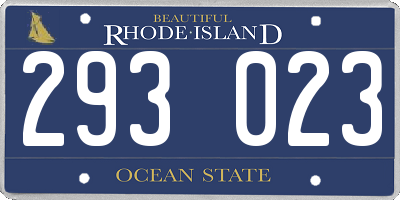 RI license plate 293023