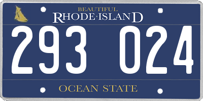 RI license plate 293024