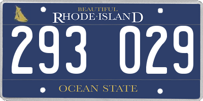 RI license plate 293029