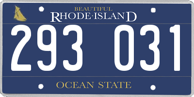 RI license plate 293031