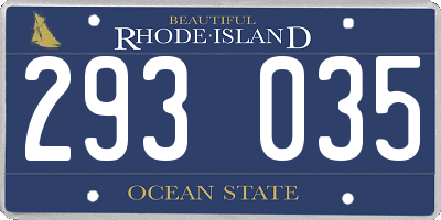 RI license plate 293035
