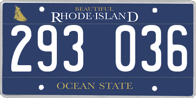 RI license plate 293036