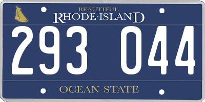RI license plate 293044