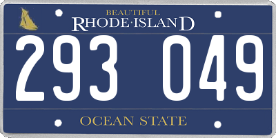 RI license plate 293049