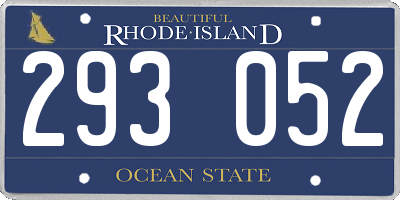 RI license plate 293052