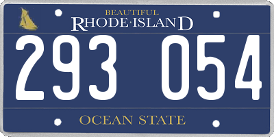 RI license plate 293054